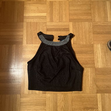 Top smanicato Carolina nero