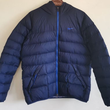 Veste à capuche matelassée Nike bleue, taille L (hommes)