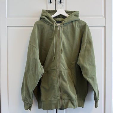 Oversized grüner Zip-up-Hoodie (Christy Hoodie)