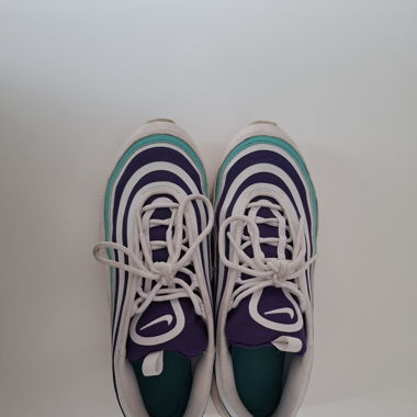 Nike Air Max 97er, Weiss, Lila, Türkis
