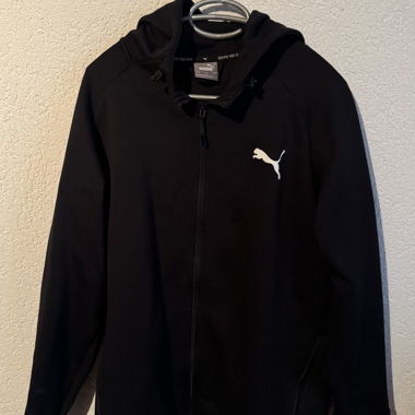 Black Puma hooded sports jacket