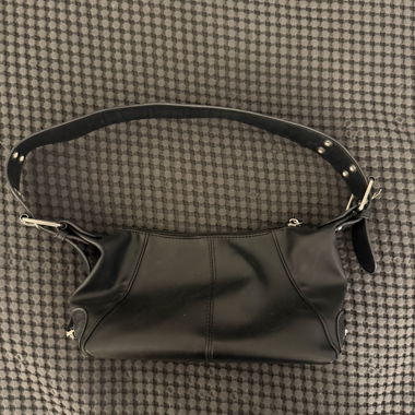 Black Shoulder Bag with Studs