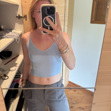 Grey Knit Crop Top
