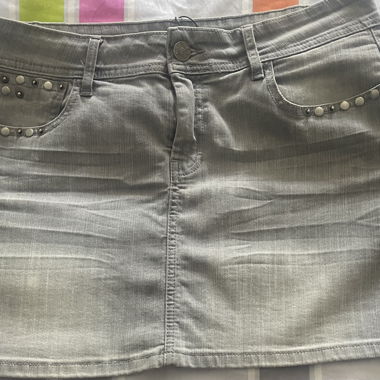 Gonna in denim grigio