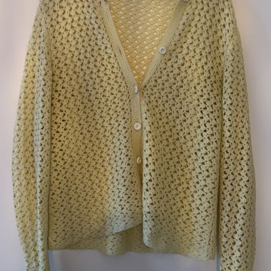 Light yellow handmade crochet cardigan