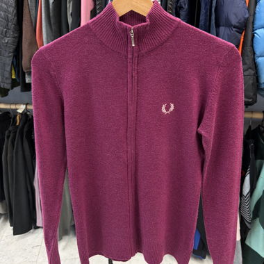 Maglione con zip Fred Perry viola Taglia S