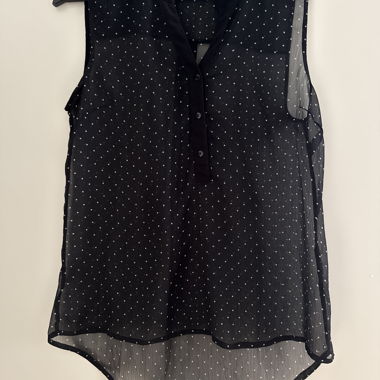 Schwarze Polka-Dot Bluse