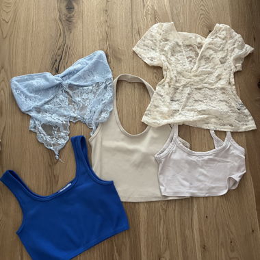 Spitzentop und Crop Tops Set