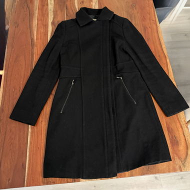 Isabelle black coat wool