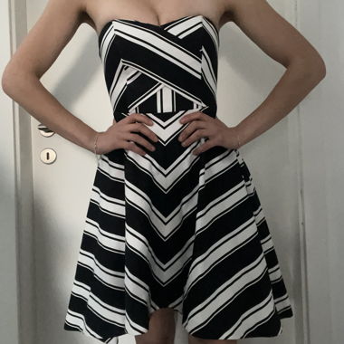 Striped Dress, Black and White