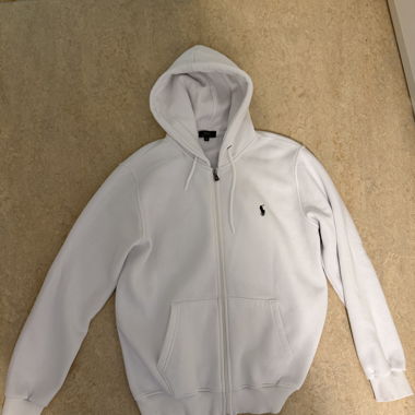 Felpa zip bianca