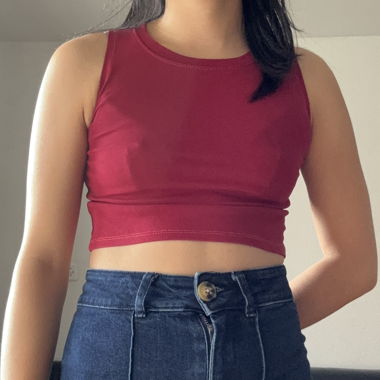 red zara crop top / tank top