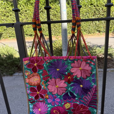 Bestickte florale Shopper-Tasche