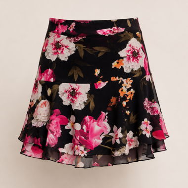 Black Floral Skirt