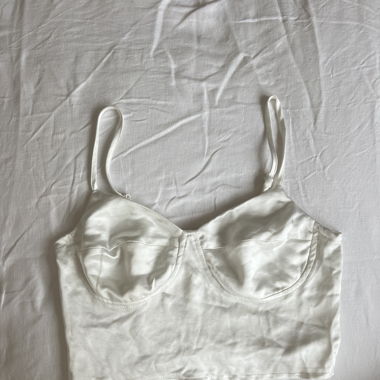 Satin white top never worn