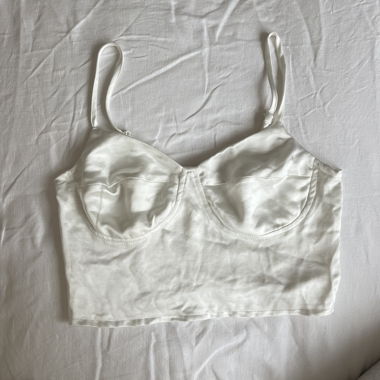 Satin white top never worn