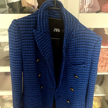 ZARA Blazer blau strukturiert
