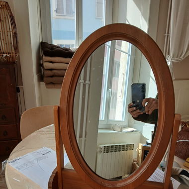 Miroir amovible, support bois