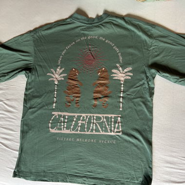 T-shirt vert à imprimé graphique de Californie