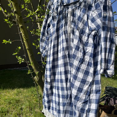 Kariertes Kleid blau-weiss