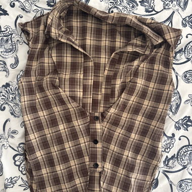 Chemise sans manches a carreaux
