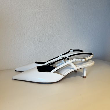 Asos Design white sling-back pointy kitten heels