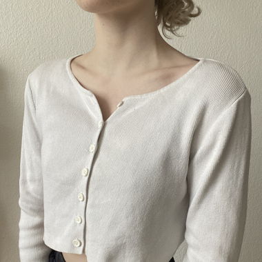 Gilet blanc crop top 