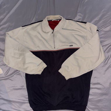 Zweifarbiger Zip-Pullover