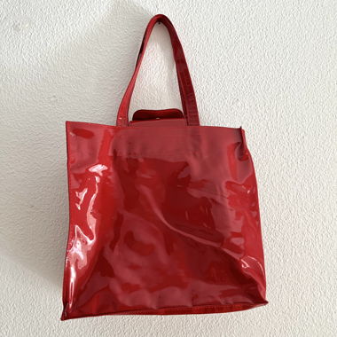 NUOVO! Borsa tote rossa in vernice