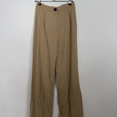 Beige Wide-Leg Pants