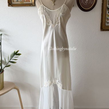 Vestito sottoveste in raso bianco Victoria’s Secret taglia M