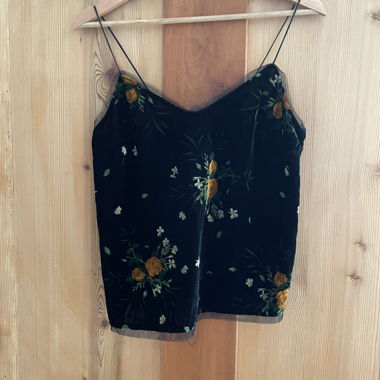 Top in velluto floreale