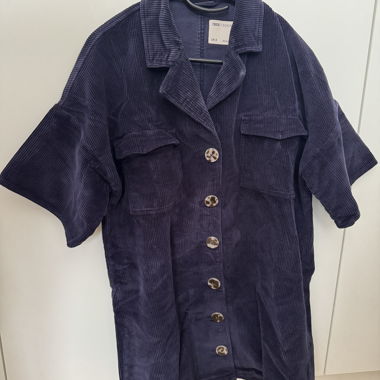 Robe en velours côtelé bleu marine
