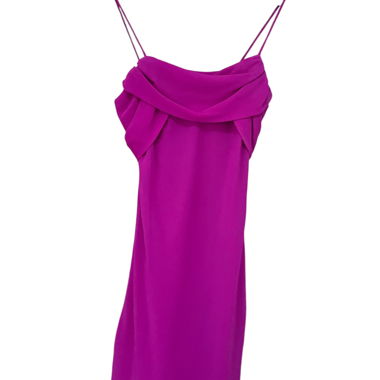 Fuchsia Spaghettiträger-Kleid mit Schal