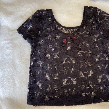 Crop top dentelle noir 34