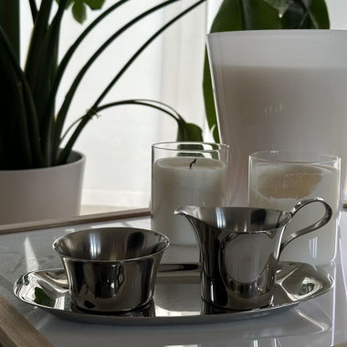 Service de table vintage WMF en acier inox argent chrome