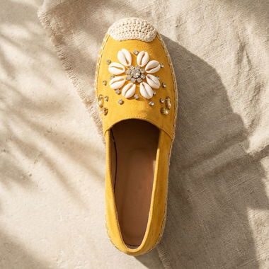 Espadrilles jaunes ornées