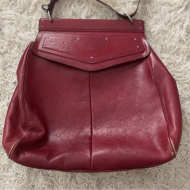 Borsa in pelle rosso scuro Yves Saint Laurent 