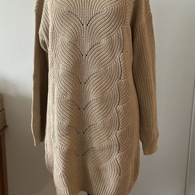 Robe en maille beige en coton
