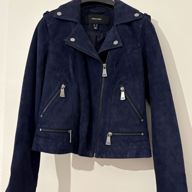 Veste en cuir navy