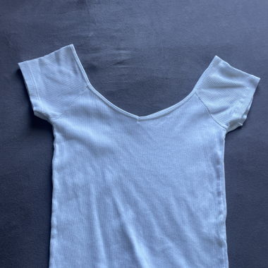 T-shirt blanc Brandy à encolure en V