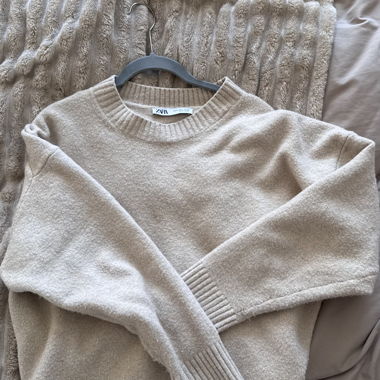 Pull en maille Zara beige