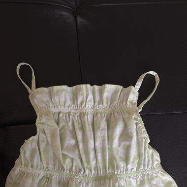 Grün-Weisses Crop Top