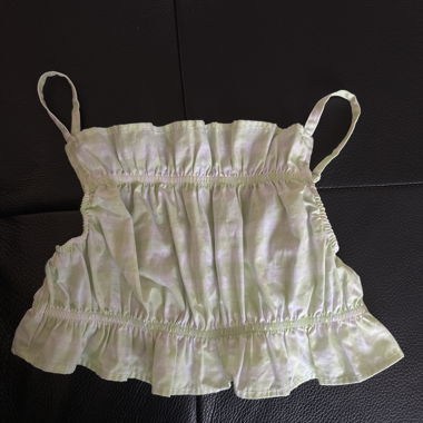 Grün-Weisses Crop Top