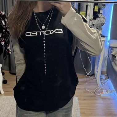 Black-grey long-sleeve shirt "EXCITED"
