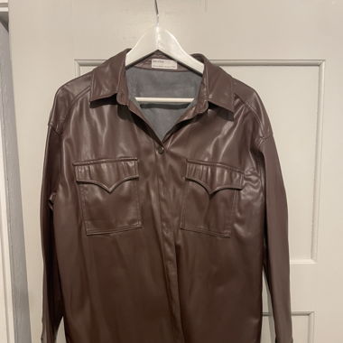 Kunstlederjacke/ Hemd