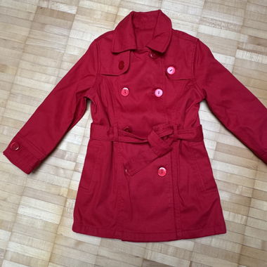 Red Girls Trench Coat 4yr old