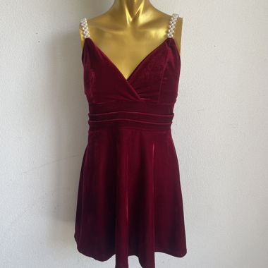 Robe courte velours rouge 