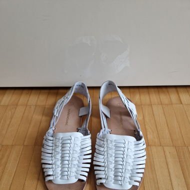 Leder-Sandalette, weiss