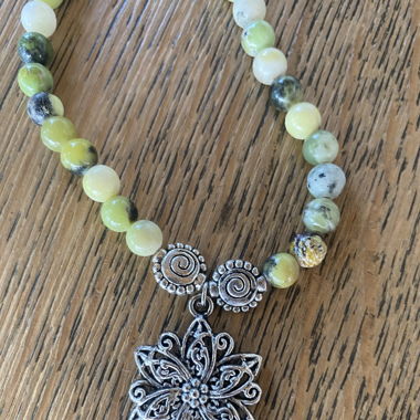 Chunky green opal necklace 